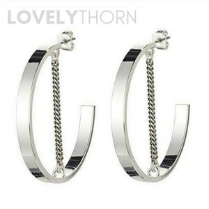 JENNY BIRD // ltd ed silver chain detail open hoop earrings rare